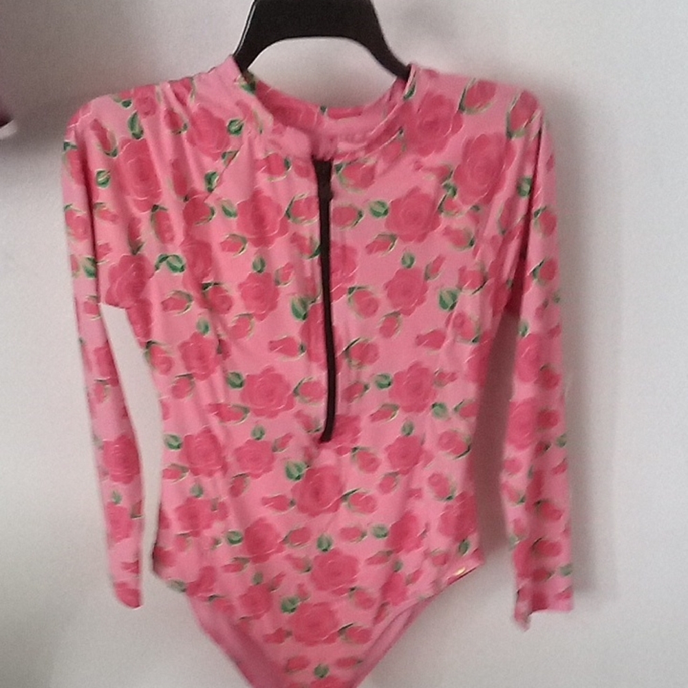 Betsey Johnson Pink Floral Long Sleeve Top
